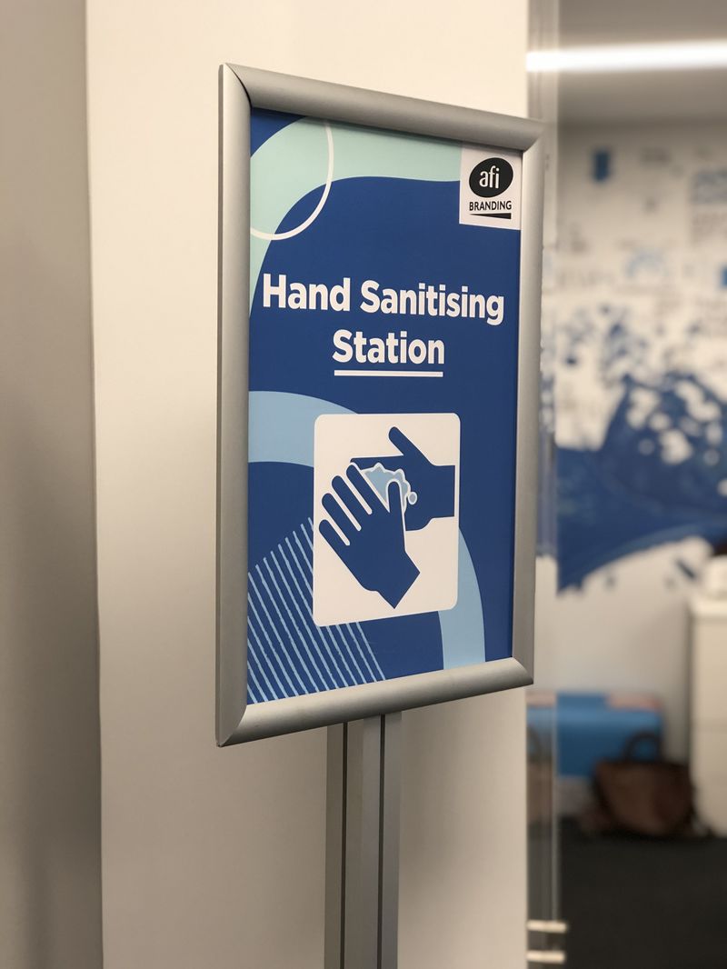 single hand sanitiser